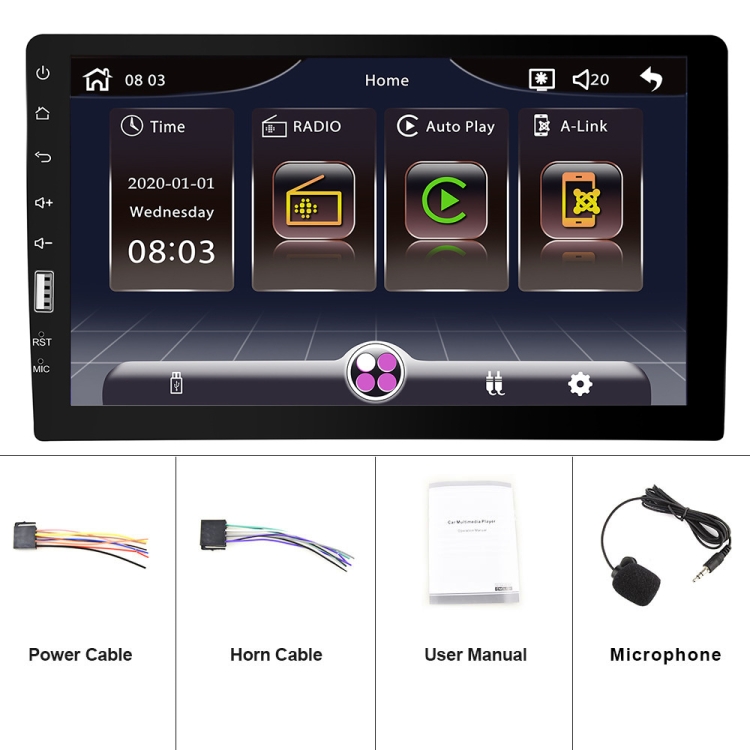 Q3570 9 inch Carplay Single Spindle MP5 Player, Style Standard