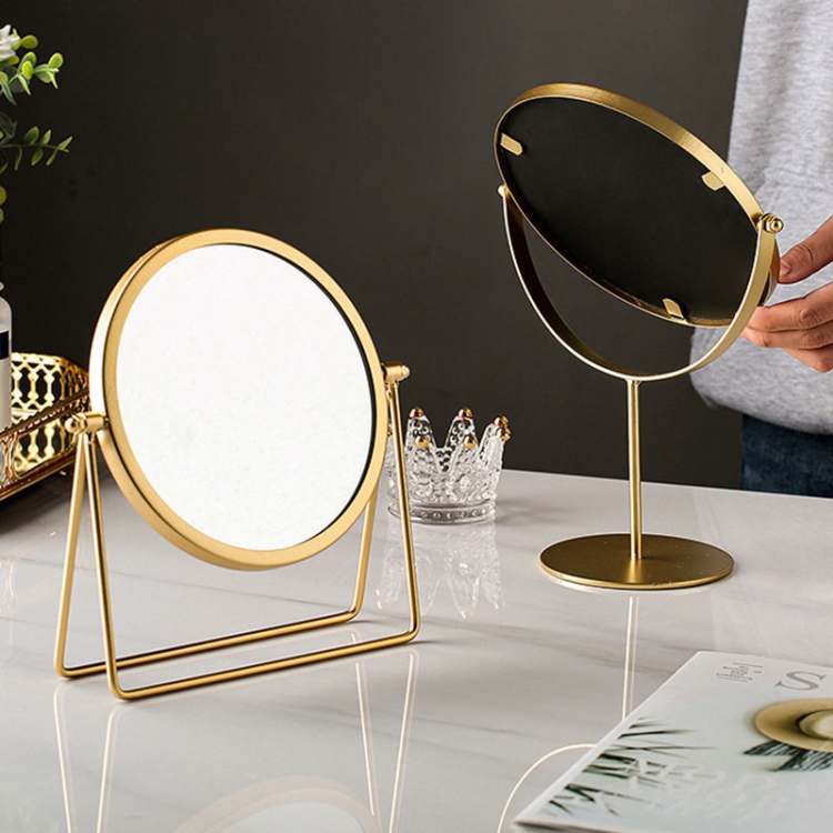 Espejo tocador plegable 3 paneles dorado