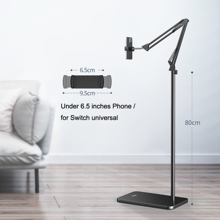 SSKY L10 Home Cantilever Ground Phone Holder Tablet Support Holder, Style: Fixed+Phone Clip (Black) SSKY L10 Home Cantilever Ground Phone Holder Tablet Support Holder, Style: Fixed+Phone Clip (Black)