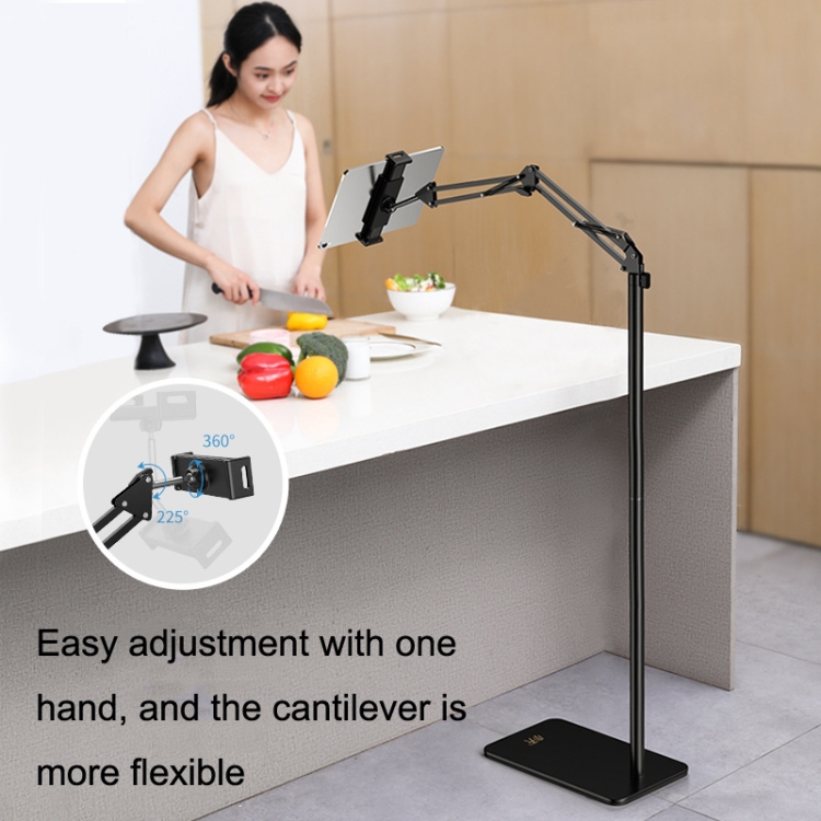 SSKY L10 Home Cantilever Ground Phone Holder Tablet Support Holder, Style: Fixed+Phone Clip (Black) SSKY L10 Home Cantilever Ground Phone Holder Tablet Support Holder, Style: Fixed+Phone Clip (Black)