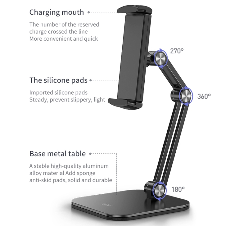 SSKY X27 Tablet Computer Desktop Mobile Phone Adjustable Support Frame, Style: Double Arms (White) SSKY X27 Tablet Computer Desktop Mobile Phone Adjustable Support Frame, Style: Double Arms (White)