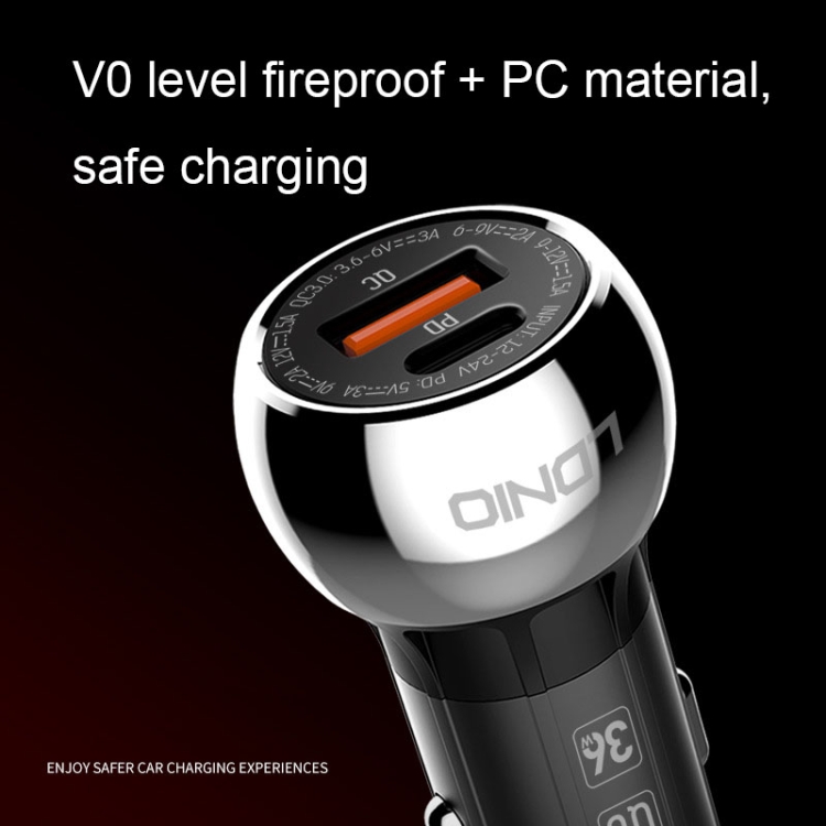 Forcell Chargeur Voiture USB 38W QC 3.0 + Câble USB-C PD Intégré Forcell  Noir - Chargeur allume-cigare - LDLC