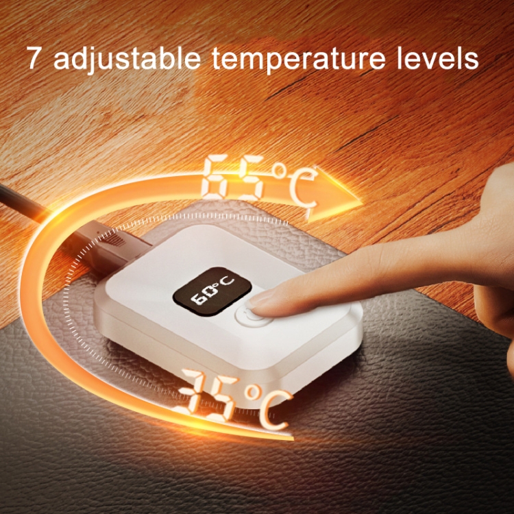 Tapis de souris chauffant en cuir avec contrôle de la température à 7  vitesses, tapis de