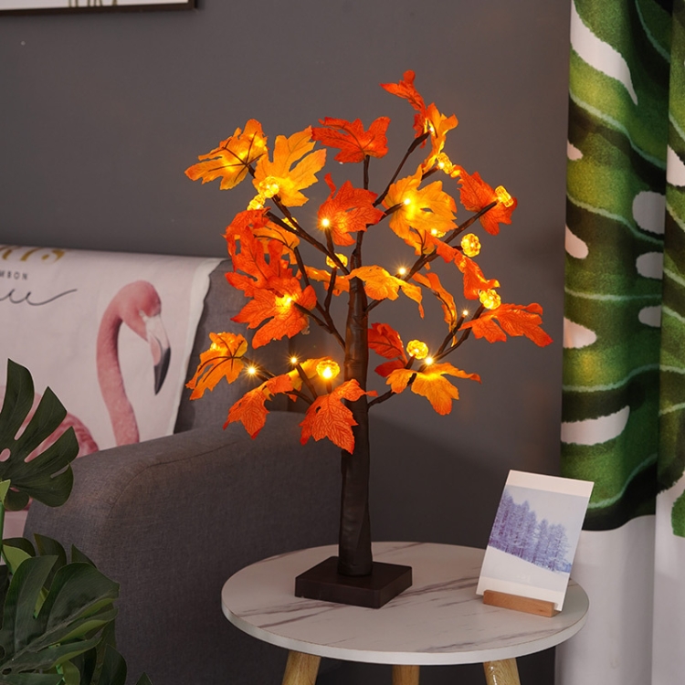 SJ-SD007 Christmas Halloween LED Maple Pumpkin Decoration Light, Style: Detachable  Base