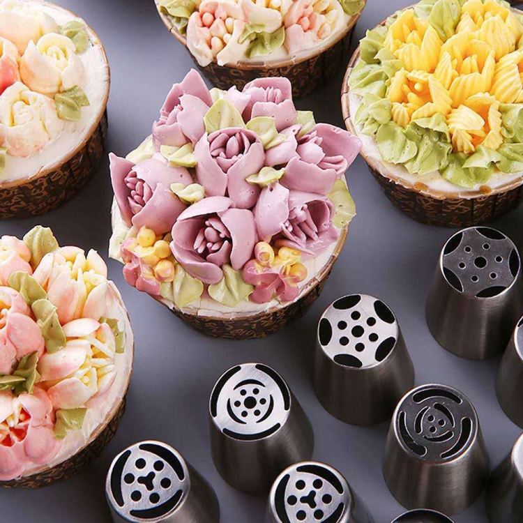 10PCS/Set Stainless Steel Laminating Nozzle Set Cake DIY Laminating Nozzle  Set Baking Tools