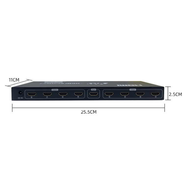 FJGEAR SM4K108 Divisor HDMI de 8 puertos Divisor de audio y video 4K HD - 1