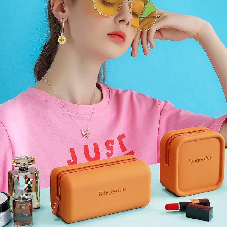 Fungoofun Candy Color EVA Travel Digital Storage Bag Cosmetic Bag, Color: Square Pink Fungoofun Candy Color EVA Travel Digital Storage Bag Cosmetic Bag, Color: Square Pink