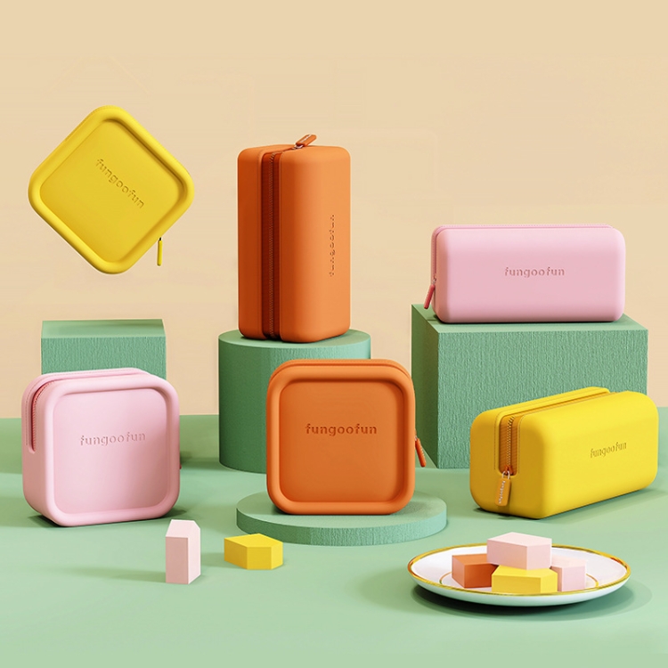 Fungoofun Candy Color EVA Travel Digital Storage Bag Cosmetic Bag, Color: Brick Orange Fungoofun Candy Color EVA Travel Digital Storage Bag Cosmetic Bag, Color: Brick Orange