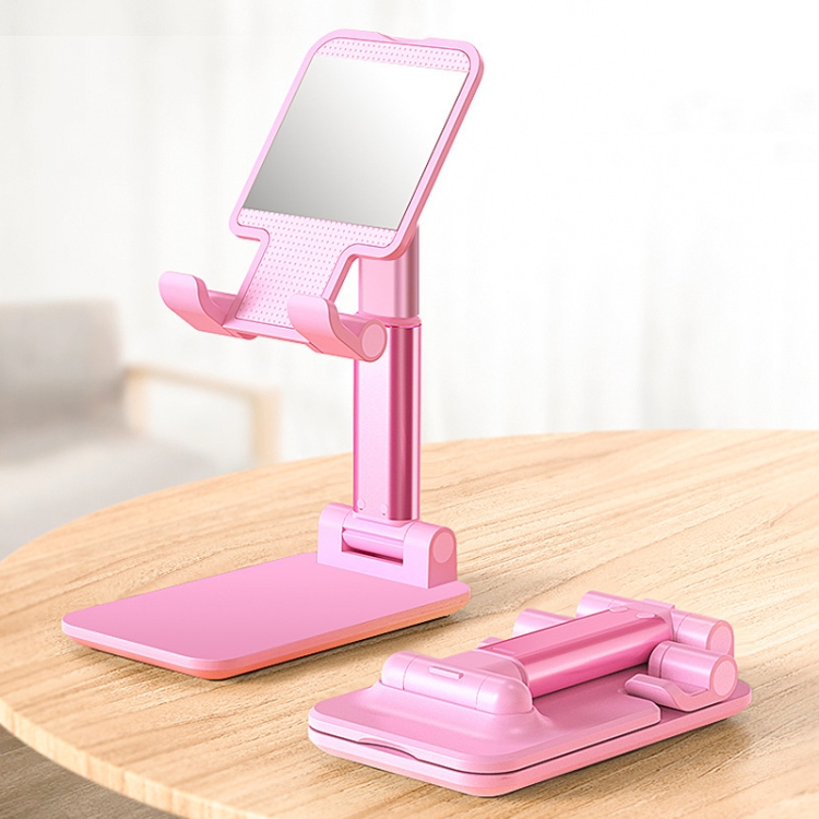 SSKY X5 Desktop Phone Live Foldable Tablet Bracket, Style: With Mirror Version (Pink) SSKY X5 Desktop Phone Live Foldable Tablet Bracket, Style: With Mirror Version (Pink)