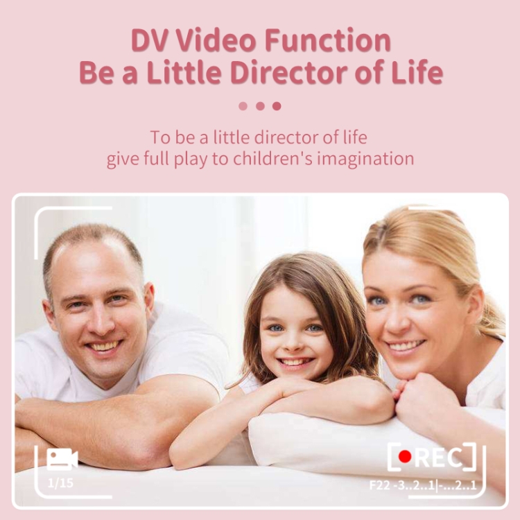 Cámara digital para niños con dibujos animados A18 HD imprimible con lente giratoria, especificaciones: rosa - B6