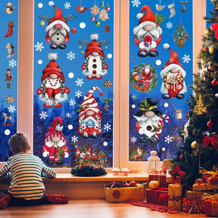 Natale statico vetro finestra decorazione sfondo adesivi decorativi (nano  bianco)