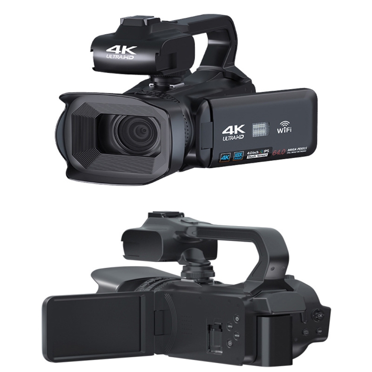 KOMERY RX200 64MP 18X Zoom 4-Inch Touch Screen Handheld Digital Video Camera(Black) - B1
