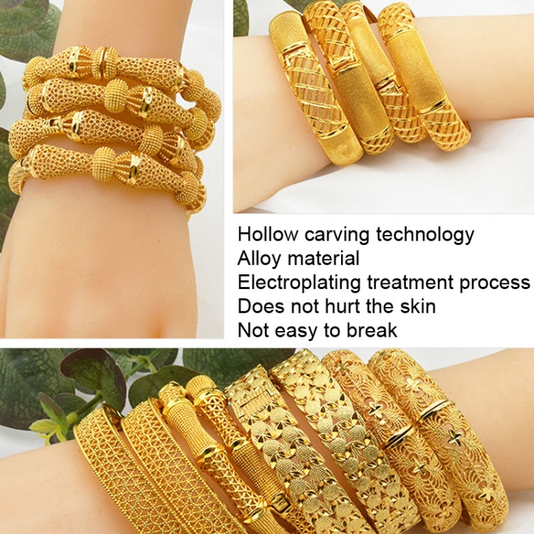 B117 24K Gold Plated Bracelets Women Wedding Sand Gold Bracelet