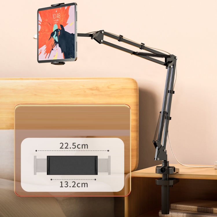 SSKY CT08 Bedside Desktop Mobile Phone Tablet Cantilever Aluminum Stand, Style: Tablet Version (Black) SSKY CT08 Bedside Desktop Mobile Phone Tablet Cantilever Aluminum Stand, Style: Tablet Version (Black)