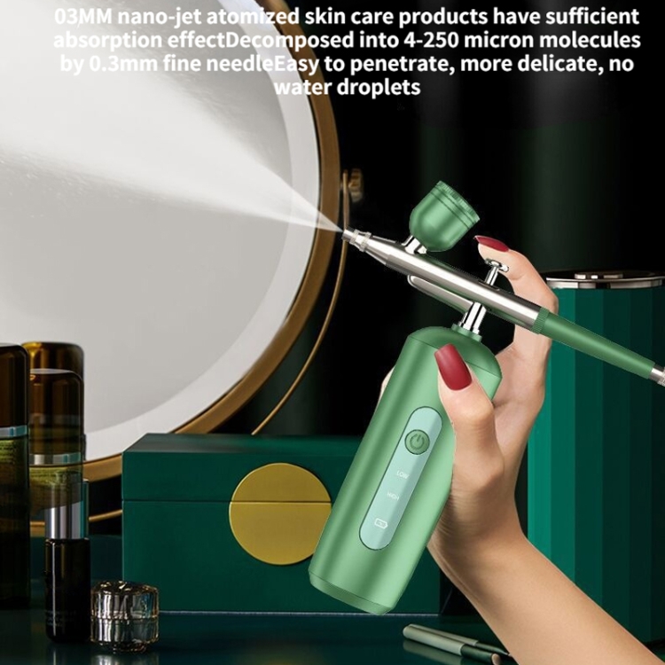Pulverizador de mano para el hogar, instrumento de belleza de hidratación de oxígeno a alta presión para la cara (2133 verde) - B3