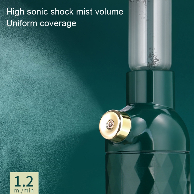 Oxigenador portátil Atomización de hidratación de alta presión Vaporizador facial de mano (verde oscuro) - B3