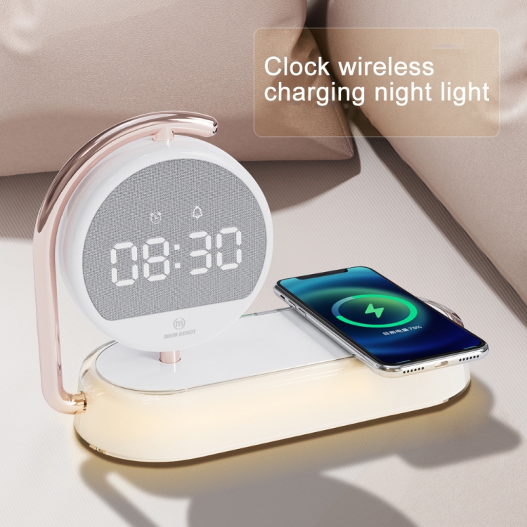 K01T 15W 3 In 1 Mobile Phone Wireless Charging with Alarm Clock and Night Light(White) K01T 15W 3 In 1 Mobile Phone Wireless Charging with Alarm Clock and Night Light(White)