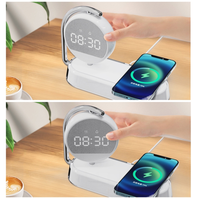 K01T 15W 3 In 1 Mobile Phone Wireless Charging with Alarm Clock and Night Light(White) K01T 15W 3 In 1 Mobile Phone Wireless Charging with Alarm Clock and Night Light(White)