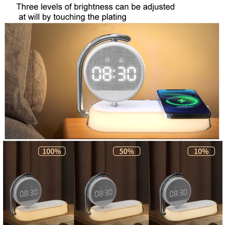 K01T 15W 3 In 1 Mobile Phone Wireless Charging with Alarm Clock and Night Light(White) K01T 15W 3 In 1 Mobile Phone Wireless Charging with Alarm Clock and Night Light(White)