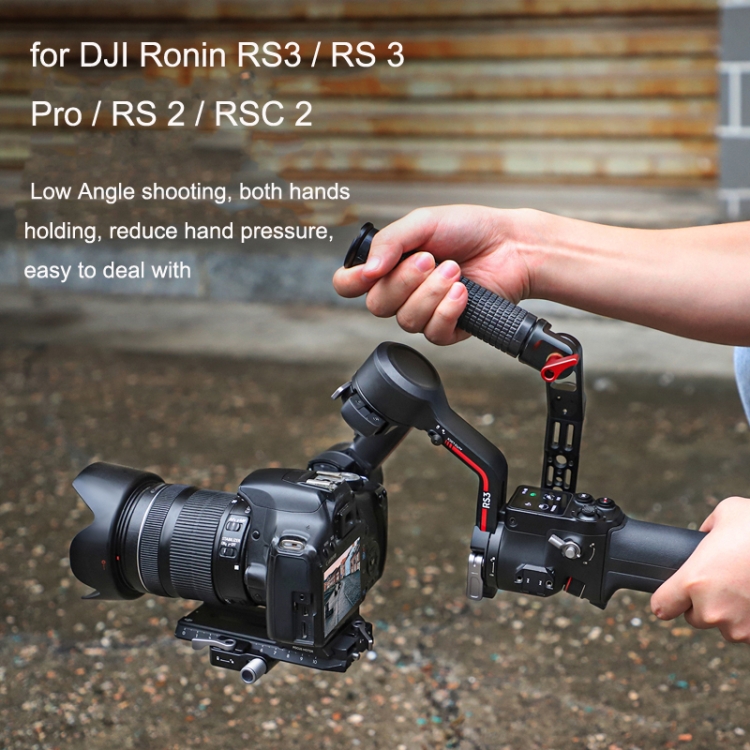 Para DJI Ronin RS3 Pro estabilizador de mango de aleación de aluminio de ángulo ajustable (negro) - B5