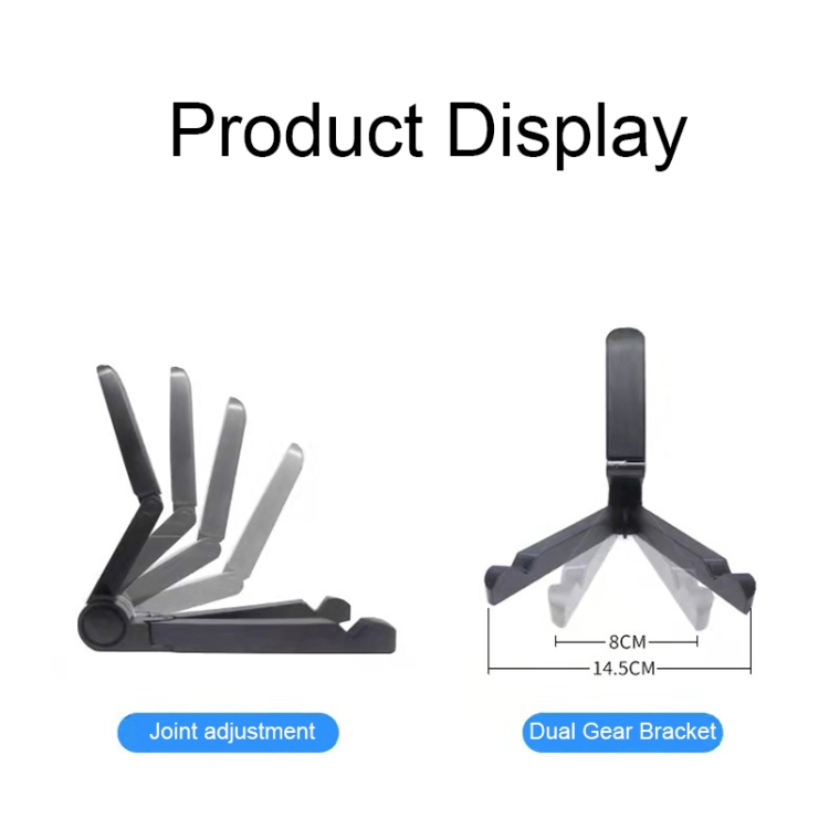 54356 Multifunctional Desktop Universal Foldable Triangular Phone Holder(Black)