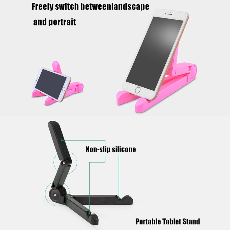 54356 Multifunctional Desktop Universal Foldable Triangular Phone Holder(Black)