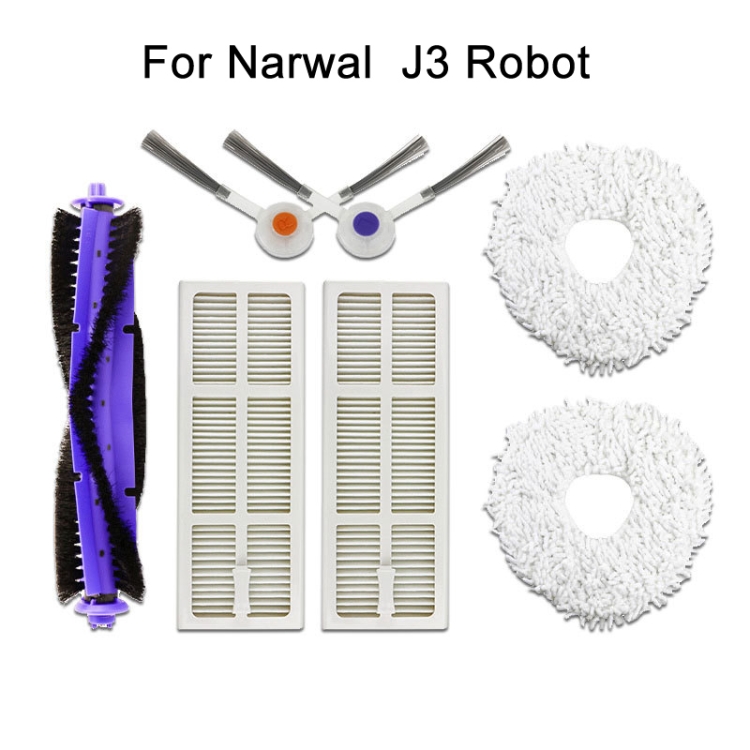 Pour Narwal J3 Robot Aspirateur Remplacement PièCes de Rechange Accessoires  Brosse LatéRale Filtre Hepa Mop Pad
