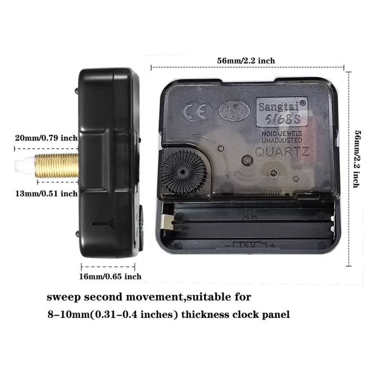 Quartz Clock Dial Repair Kit DIY Wall Clock Parts,Spec Movement+S02