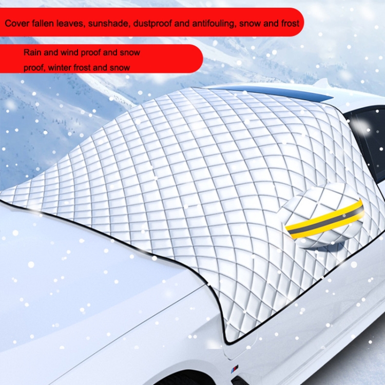 SUITU R-3945 Auto-Winterfrontglas-Schneeschild, Abtau-Sonnenschutz,  verdickte Autokleidung, Stil: 5 Magnete mit Ohrenschützern