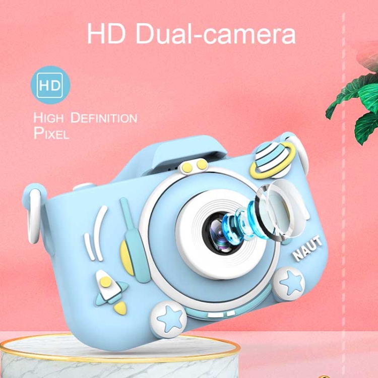 Q10 HD 1080P Cámara dual Astronauta para niños Cámara fotográfica y video Cámara digital (Azul) - B2