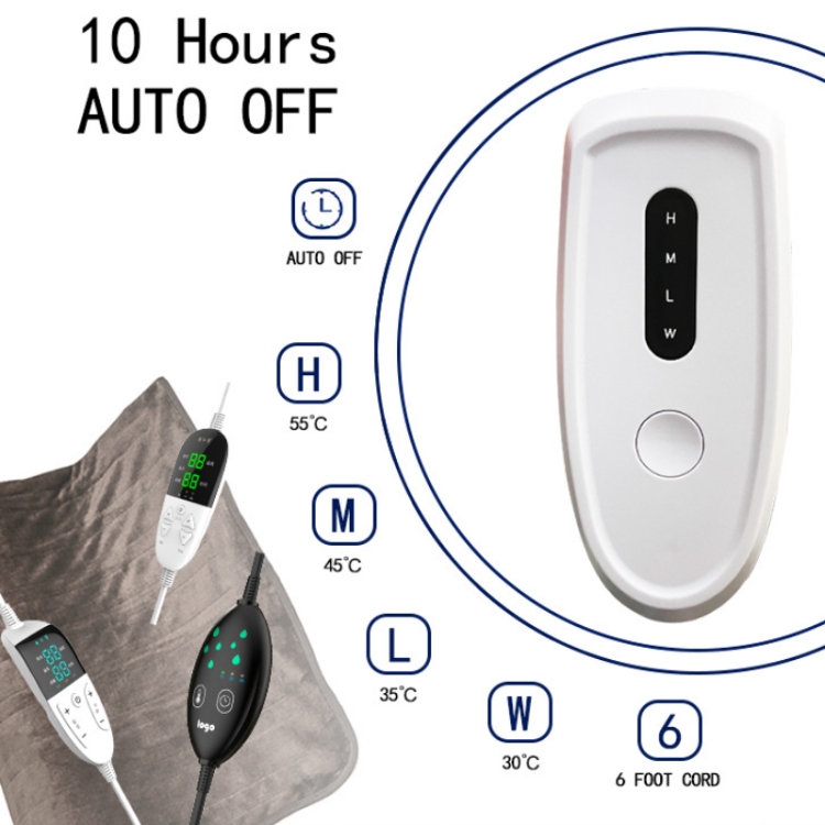Intelligent Temperature Control Electric Heating Blanket, Size: 70x100cm USB Plug(Gray White) - B2