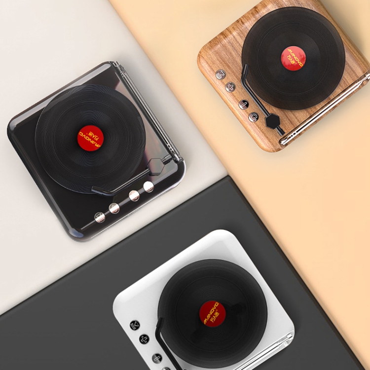 Manovo H3 Retro Vinyl Record Player Shape Mini Bluetooth Speaker, Color: Black Manovo H3 Retro Vinyl Record Player Shape Mini Bluetooth Speaker, Color: Black