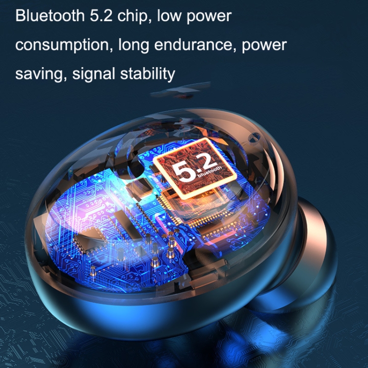 F9 Noise Reduction In-ear Touch Display HD Bluetooth 5.2 Wireless TWS Earphone(Moon White Fingerprint)