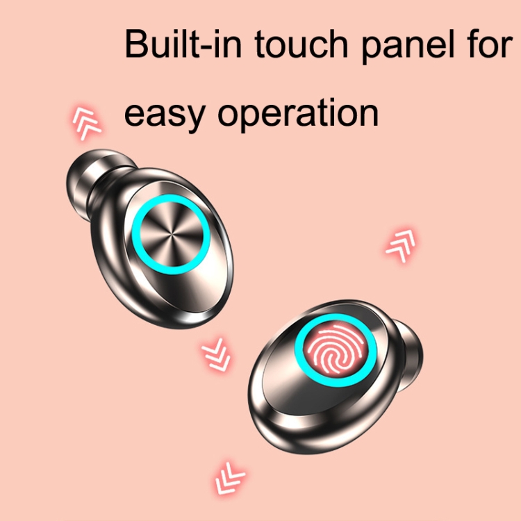 F9 Noise Reduction In-ear Touch Display HD Bluetooth 5.2 Wireless TWS Earphone(Moon White Fingerprint)