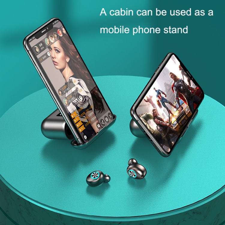 F9 Noise Reduction In-ear Touch Display HD Bluetooth 5.2 Wireless TWS Earphone(Moon White Fingerprint)
