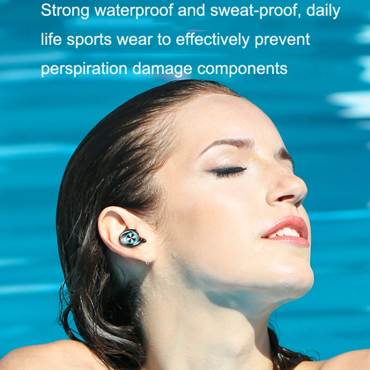 F9 Noise Reduction In-ear Touch Display HD Bluetooth 5.2 Wireless TWS Earphone(Moon White Fingerprint)
