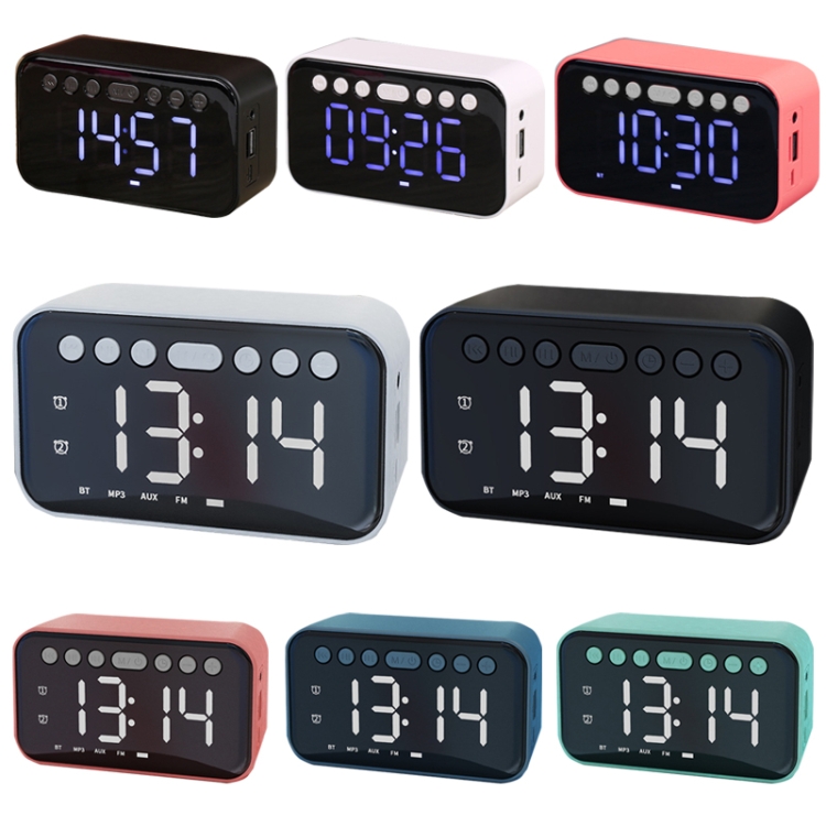 AI Intelligent Wireless Bluetooth Speaker Inserting Card Clock Portable Audio, Style: Standard Edition (White) AI Intelligent Wireless Bluetooth Speaker Inserting Card Clock Portable Audio, Style: Standard Edition (White)