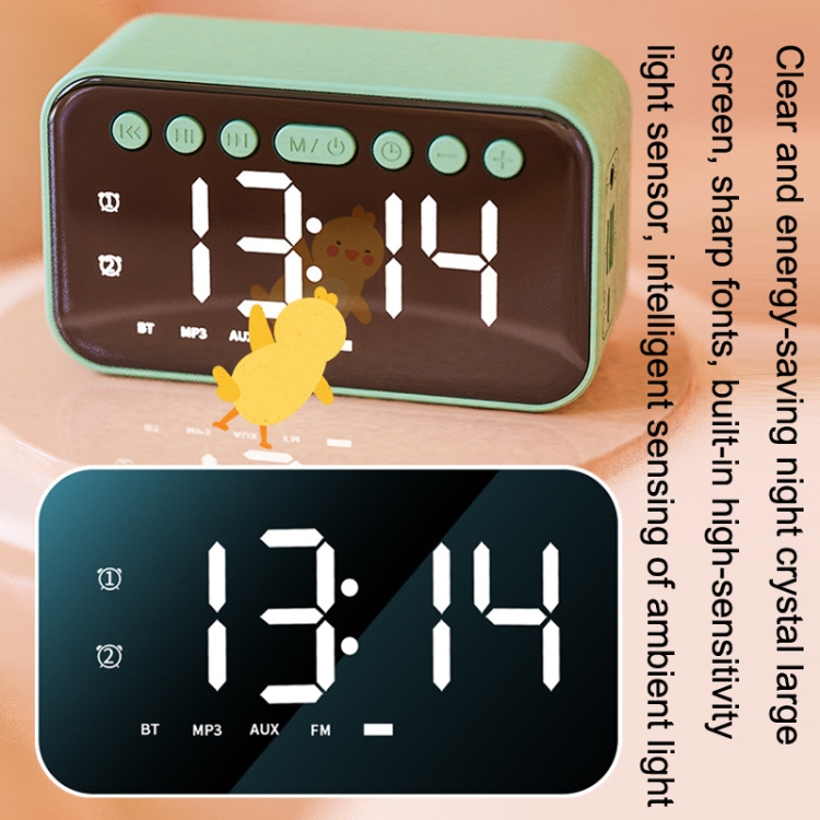 AI Intelligent Wireless Bluetooth Speaker Inserting Card Clock Portable Audio, Style: Standard Edition (White) AI Intelligent Wireless Bluetooth Speaker Inserting Card Clock Portable Audio, Style: Standard Edition (White)