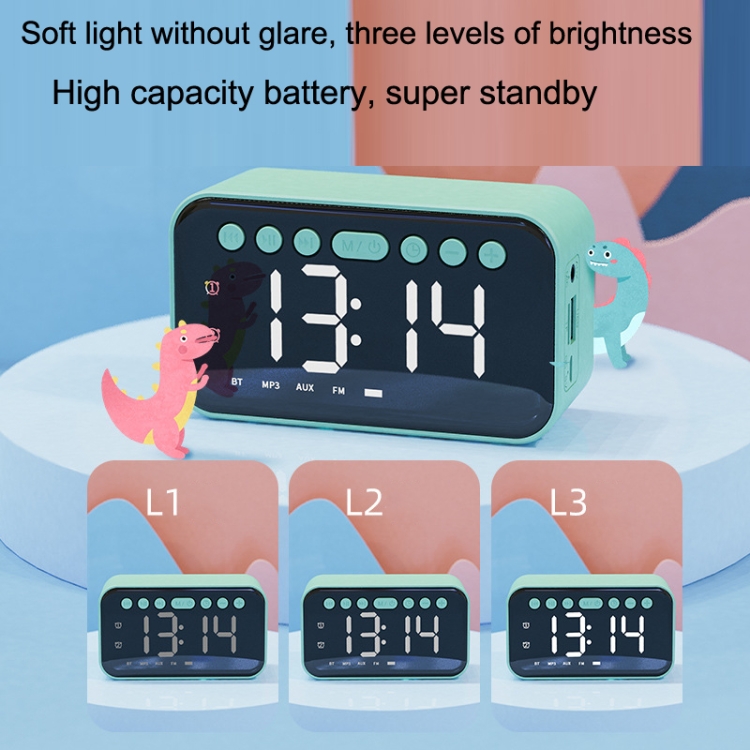 AI Intelligent Wireless Bluetooth Speaker Inserting Card Clock Portable Audio, Style: Standard Edition (White) AI Intelligent Wireless Bluetooth Speaker Inserting Card Clock Portable Audio, Style: Standard Edition (White)