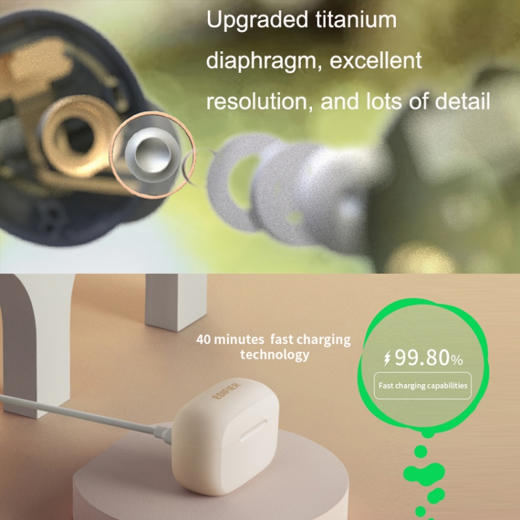 Edifier TWS1 Pro Sports Waterproof Wireless Bluetooth 5.2 TWS Earphone(Yunyan White) Edifier TWS1 Pro Sports Waterproof Wireless Bluetooth 5.2 TWS Earphone(Yunyan White)