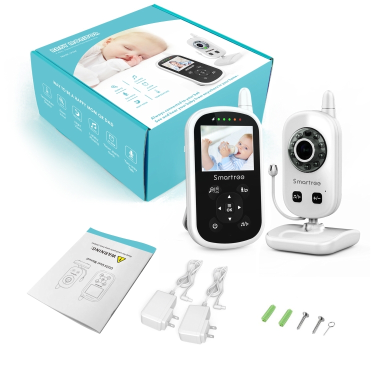 UU24 Monitor inalámbrico para bebés de 2,4 pulgadas Monitor de temperatura de la cámara Audio de 2 vías VOX Lullaby Enchufe de EE. UU. - B5