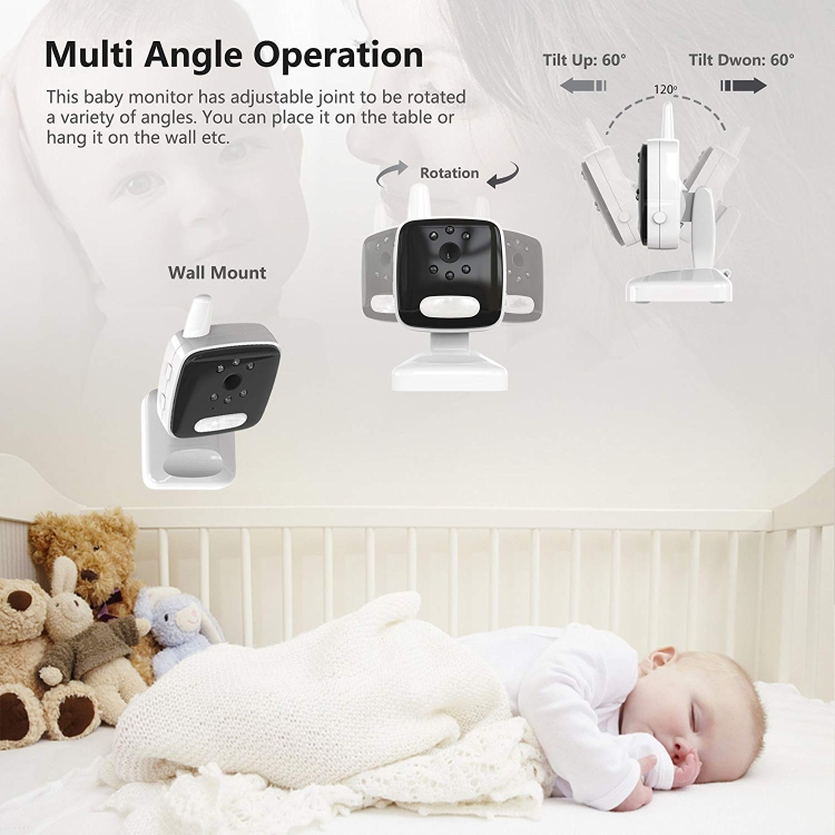 BM35Q Monitor inalámbrico para bebés de 3,5 pulgadas Monitor de temperatura de la cámara Audio de 2 vías Visión nocturna Enchufe del Reino Unido - B2