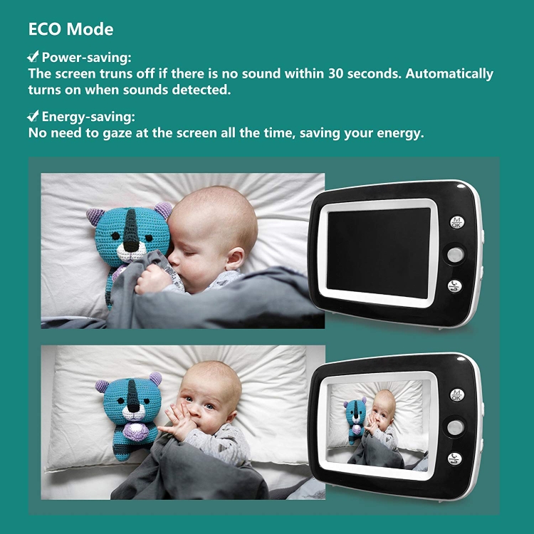 BM35Q Monitor inalámbrico para bebés de 3,5 pulgadas Monitor de temperatura de la cámara Audio de 2 vías Visión nocturna Enchufe del Reino Unido - B4