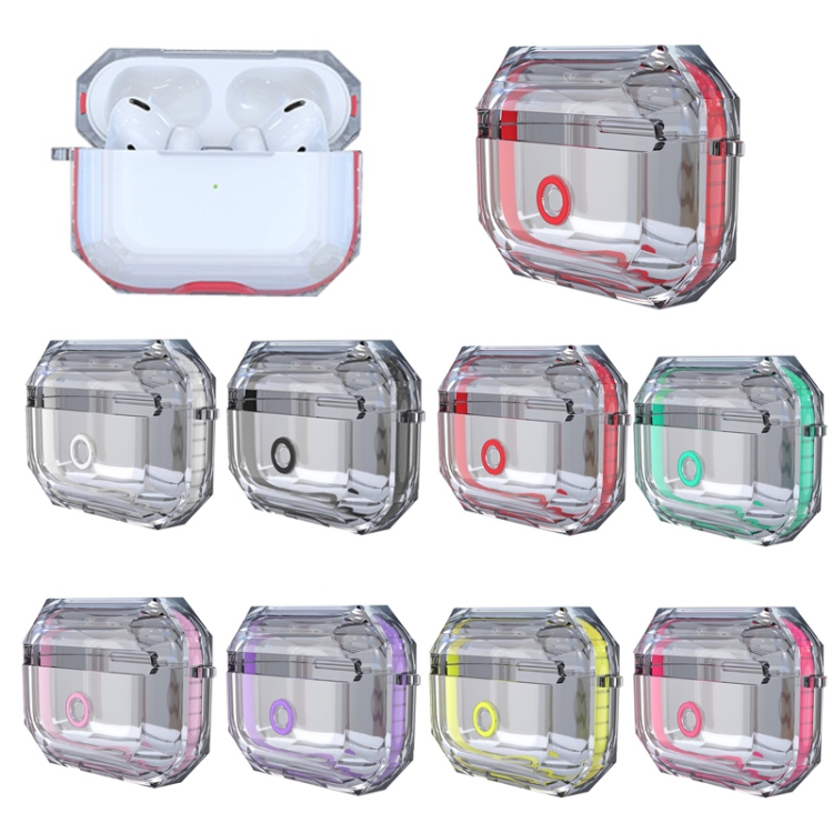 For AirPodS Pro RJT-AP-03 Bluetooth Earphone Transparent Soft Case TPU Protection Cover(Rose Red) For AirPodS Pro RJT-AP-03 Bluetooth Earphone Transparent Soft Case TPU Protection Cover(Rose Red)