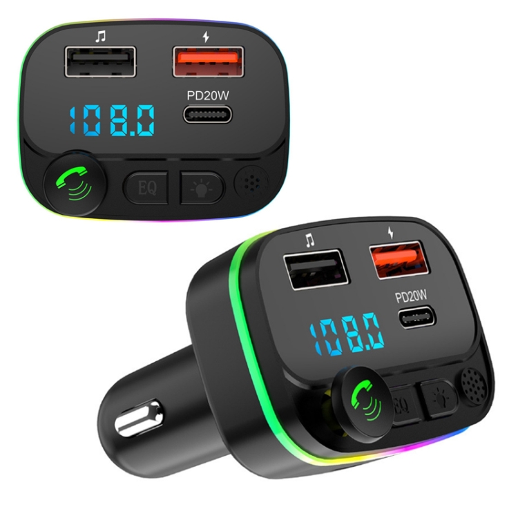 P3-PD Fast Charging Car MP3 Bluetooth Hands-free Player Car FM Transmitter - 1