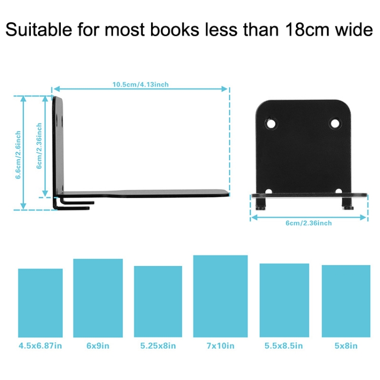 Hidden Stainless Steel Suspended Bookshelf Wall Support Frame Wall Mounted Bracket(White) Hidden Stainless Steel Suspended Bookshelf Wall Support Frame Wall Mounted Bracket(White)
