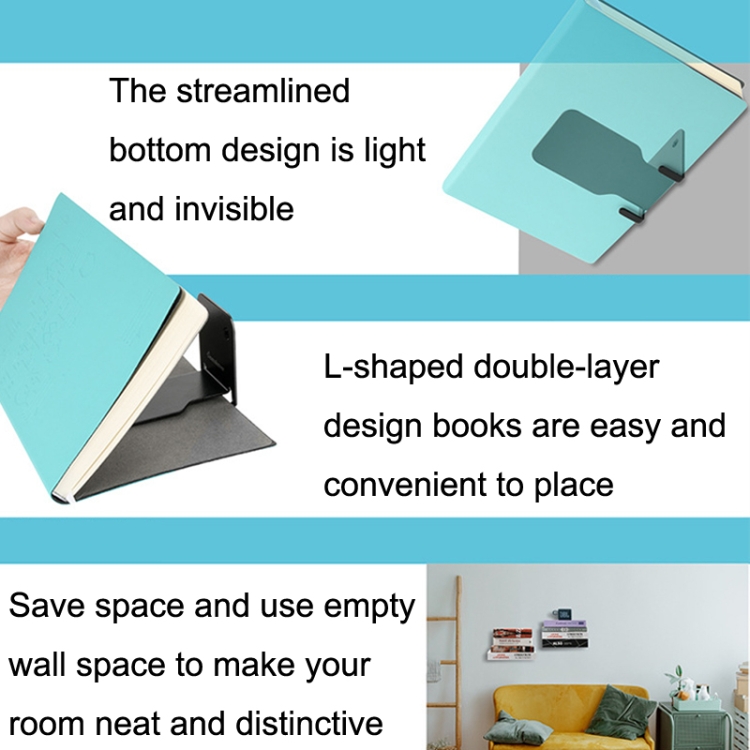 Hidden Stainless Steel Suspended Bookshelf Wall Support Frame Wall Mounted Bracket(White) Hidden Stainless Steel Suspended Bookshelf Wall Support Frame Wall Mounted Bracket(White)