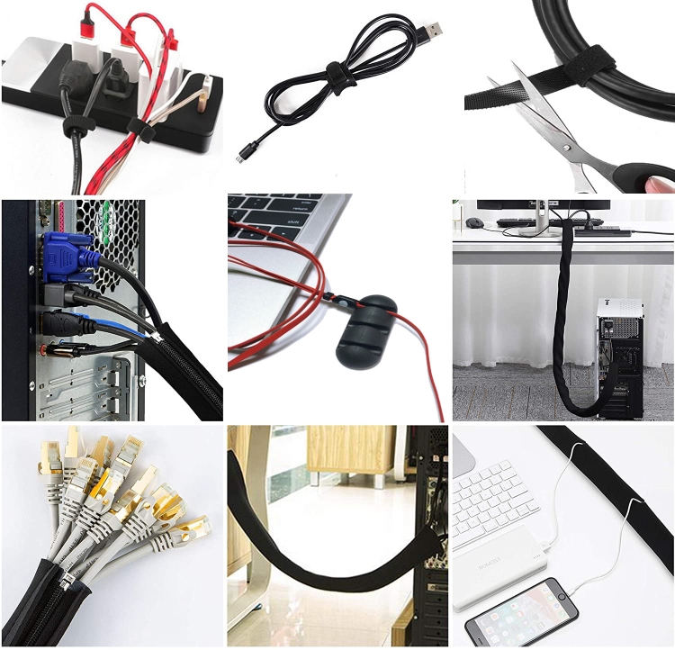 3 In 1 5m Kit Cord Management Organizer Kit Cable Sleeve With Zipper Cable Clip 3 In 1 5m Kit Cord Management Organizer Kit Cable Sleeve With Zipper Cable Clip