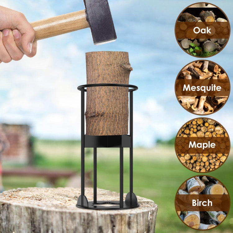 Firewood Kindling Splitter Manual Log Splitter with Carbon Steel Cutter  Head, Model: Detachable B Type
