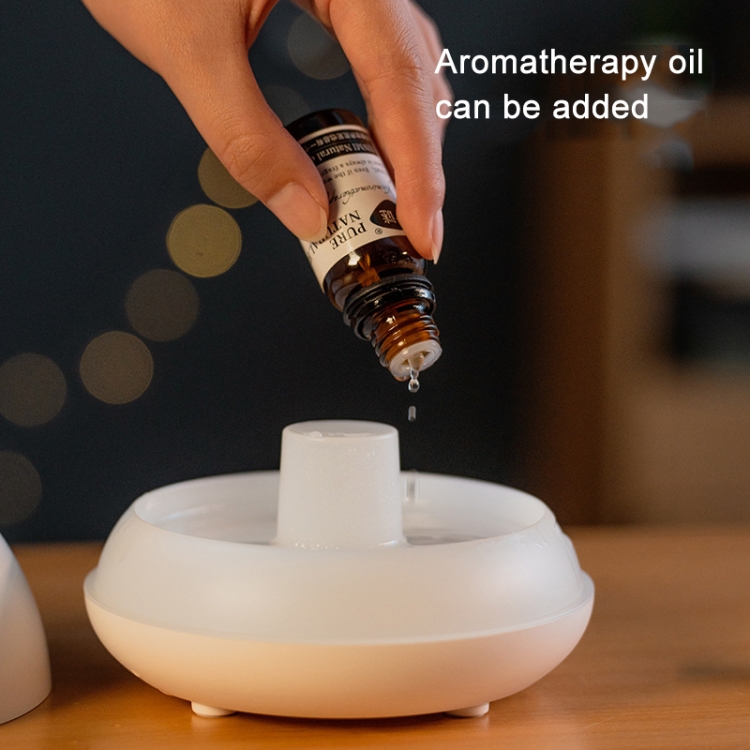 DQ707 130ml Simulation Flame Aromatherapy Machine Sevencolor Ambient Light Humidifier Black